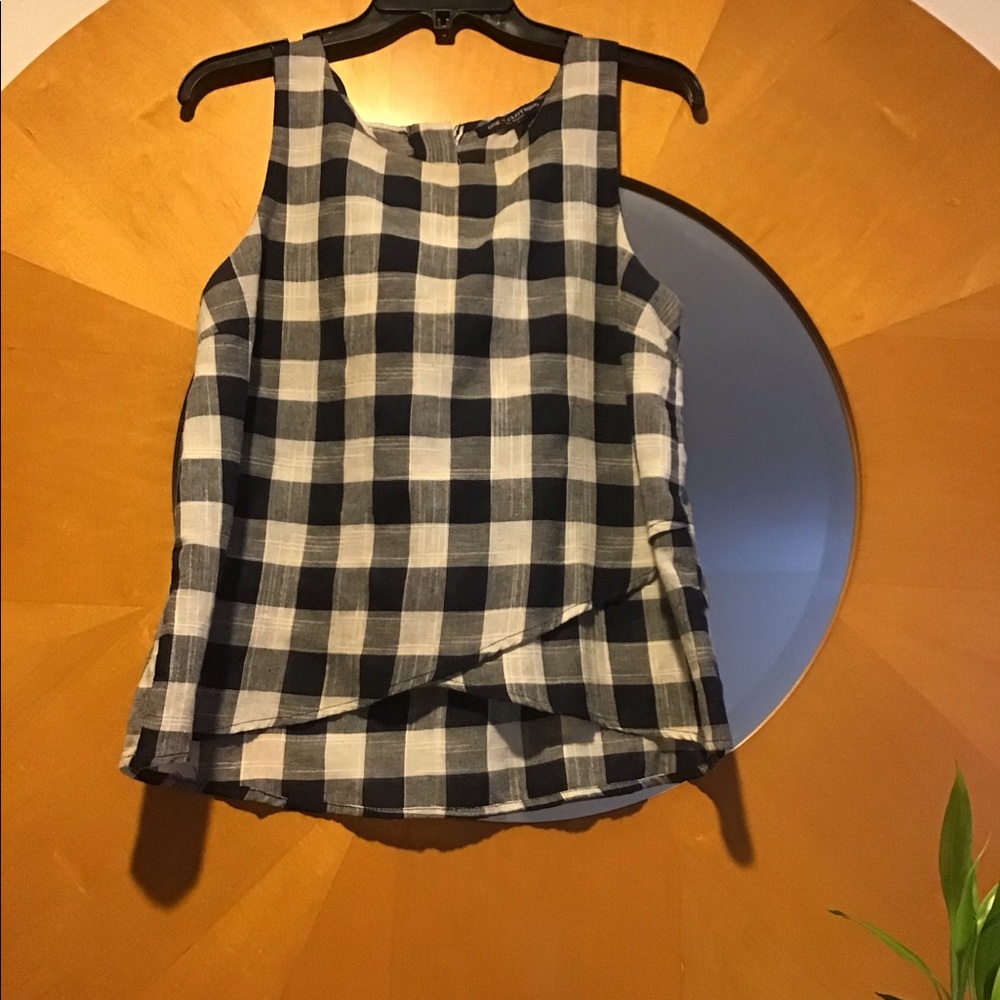Blue Gray & White Checkered Shirt